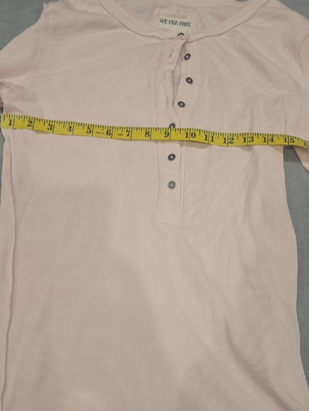 We The Free Pale Pink Ribbed Long Sleeve Henley